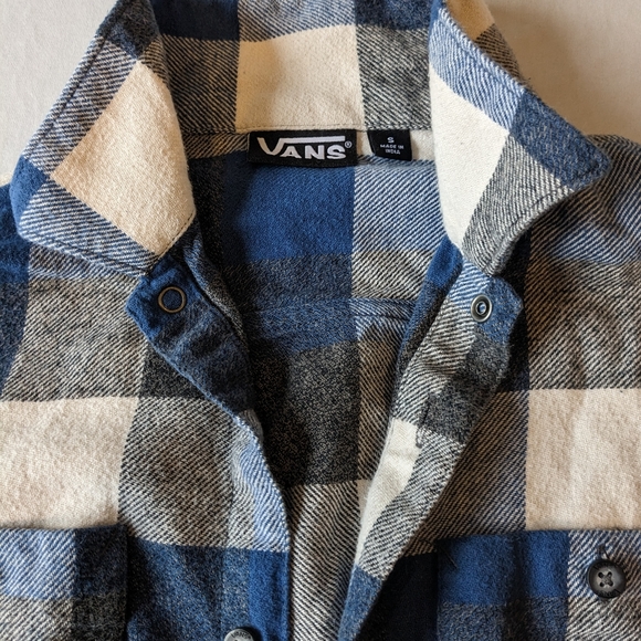 Vans Off The Wall Blue/Grey/White Flannel, Size S - Picture 7 of 16
